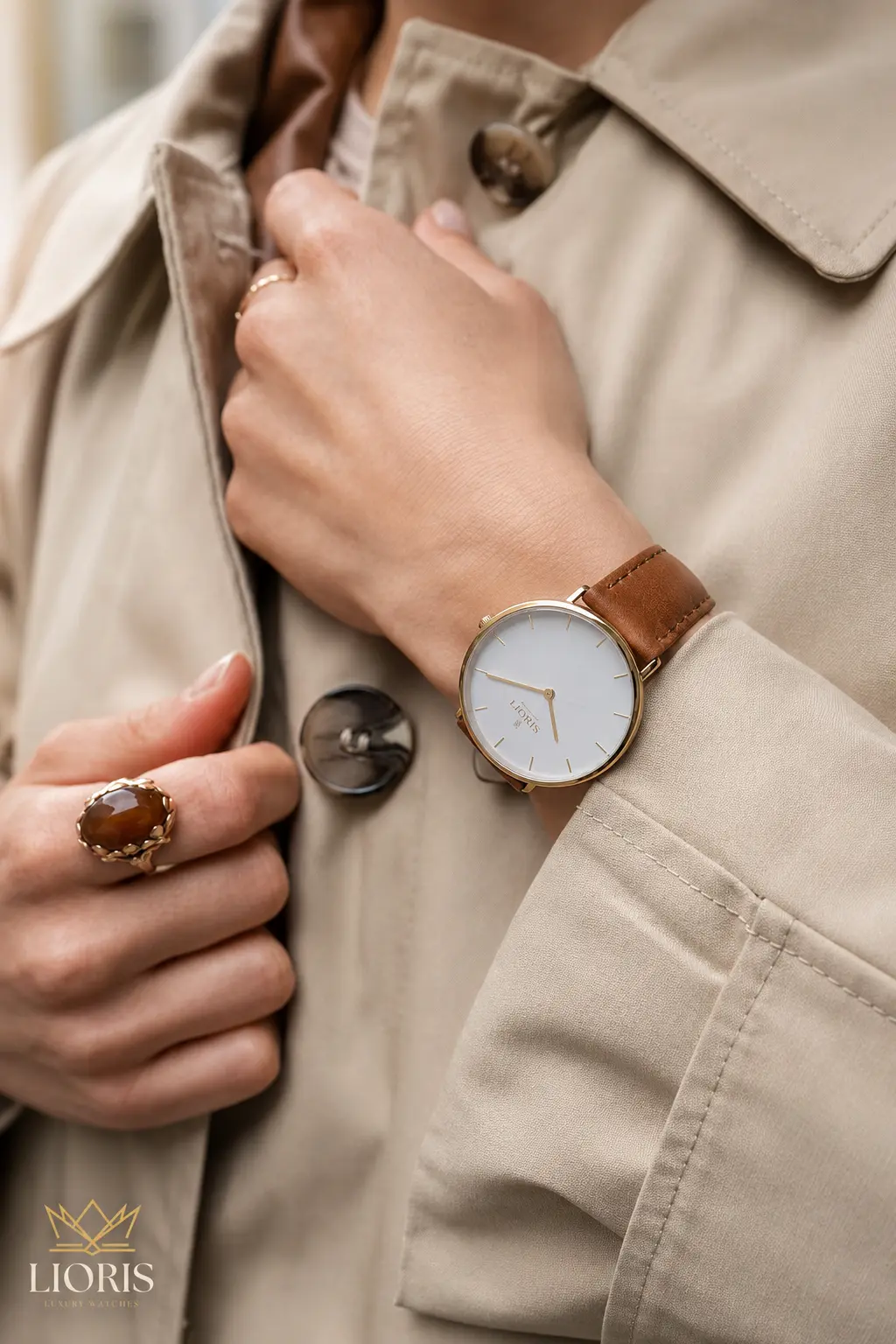 Montre Lioris portée par une femme